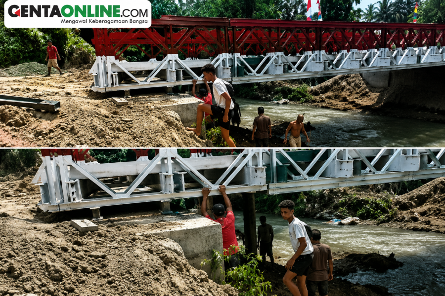Jembatan Modular 20 Meter di Talun Saragih Hampir Rampung, Progres Capai 95,25 Persen  SIMALUNGUN — GENTAi