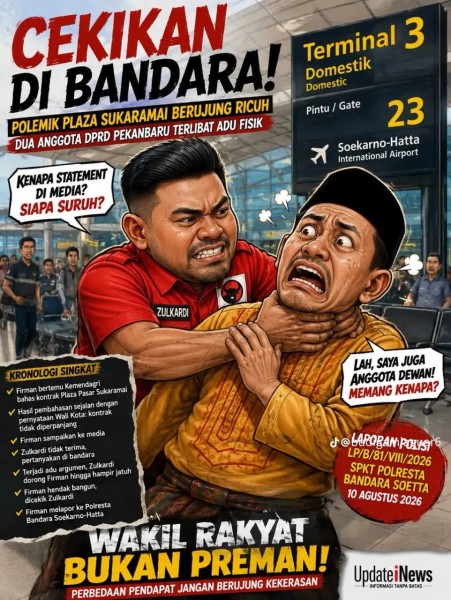  “Memalukan”, Pertikaian Dua Anggota DPRD Pekanbaru di Bandara Soetta Berujung Laporan Polisi  