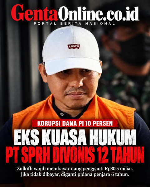  Eks Kuasa Hukum PT SPRH Divonis 12 Tahun, Wajib Bayar Uang Pengganti Rp30,5 Miliar  