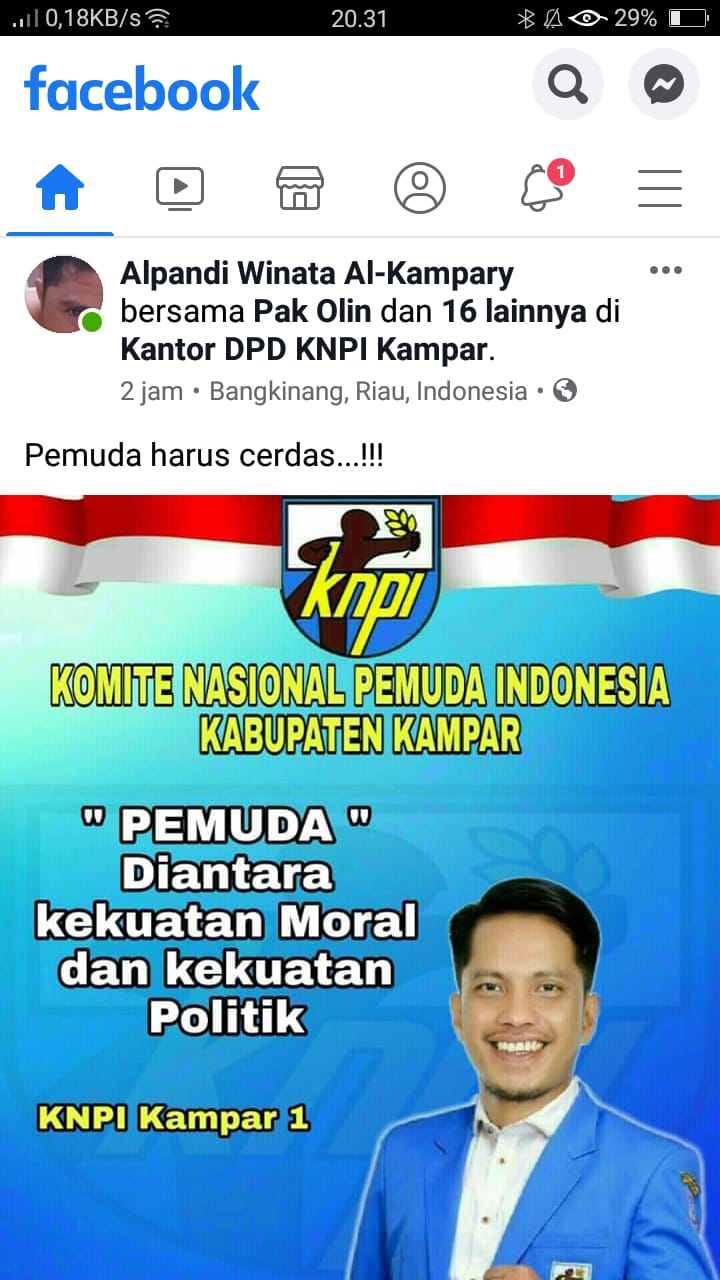 Akun FB Tenaga Honor Satpol PP Kampar Posting Ardiansyah Maju Calon Ketua KNPI Kampar Akun FB Tenaga Honor Satpol PP Kampar Posting Ardiansyah Maju Calon Ketua KNPI Kampari