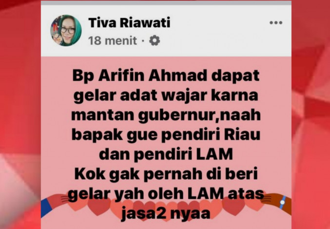Anak Pendiri Riau dan LAMR Kecewa Anak Pendiri Riau dan LAMR Kecewai