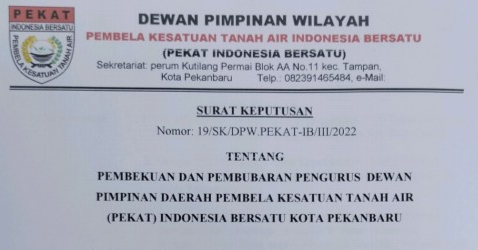 Wah, Kepengurusan Pekat IB Pekanbaru Pimpinan Erik Candra Dibubarkan, ini Alasannyai