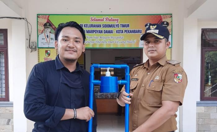 Tim Kukerta UNRI Berhasil Ciptakan Hand Sanitizer Dipakai Tanpa Disentuhi