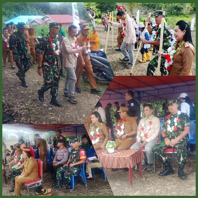 Dandim 1307/Poso Dukung Ketahanan Pangan dengan Penanaman Padi Perdana di Lahan Keringi